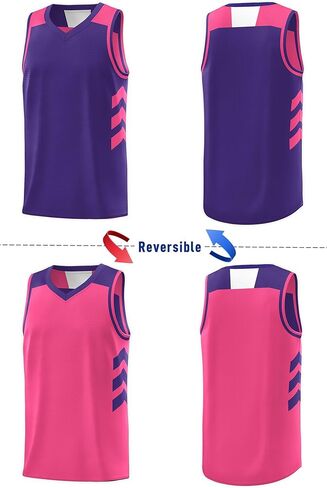 KXK Blank Youth Reversible Basketball Jersey,Sports Athletic Practice Basketball Shirt 90s Hip Hop Clothing for Boys Girls in Kuwait