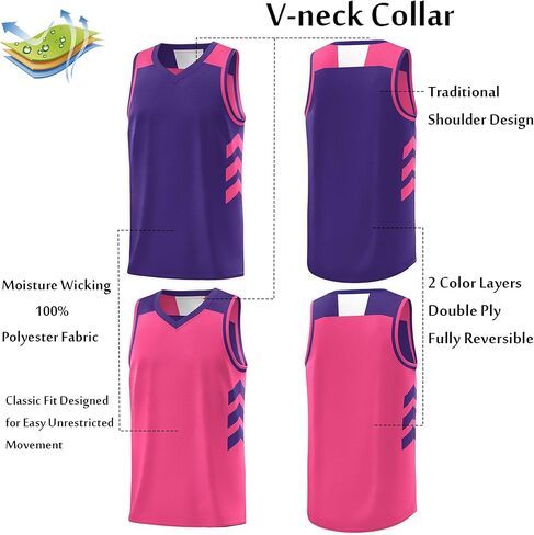 KXK Blank Youth Reversible Basketball Jersey,Sports Athletic Practice Basketball Shirt 90s Hip Hop Clothing for Boys Girls in Kuwait