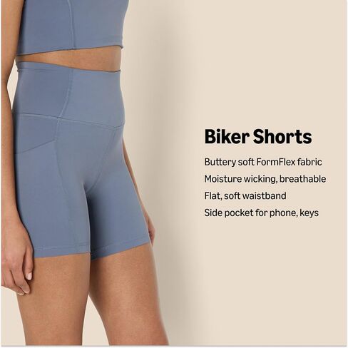 Amazon Essentials Women's Active FormFlex Buttery Soft High Waist 5" Biker Shorts with Pockets in Saudi Arabia