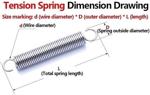 Mdingbao-Extension Springs Diameter Diameter 0.8mm 304 Stains Stains Stension Sidback Tension Spring Spring Springs Springs ، قدرة تمتد جيدة (35 مم (5pcs) ، 7mm_0.8mm) in Kuwait