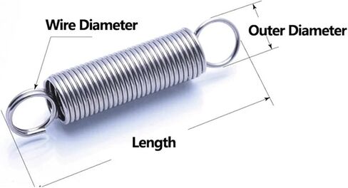 Mdingbao-Extension Springs Diameter Diameter 2.0mm 304 Stainless Stele O Ring Ring Reldback Tension Spring 304 SUS Cylindroid Coil Coil Springs ، قدرة تمتد جيدة (50 مم ، 15 مم) in Kuwait