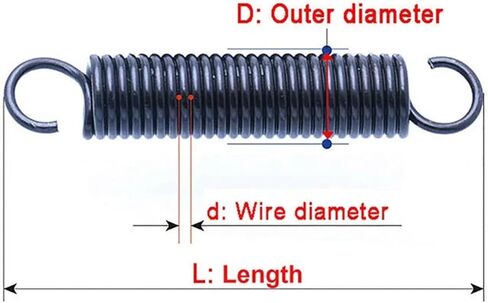 Mdingbao-Extension Springs Wire Diameter 0.8mm Tension Spring Expansion Springs Open Hook Spring Pullback Spring Length 20-60mm, 10pcs, Good Stretching Ability(40mm,8mm) in Kuwait