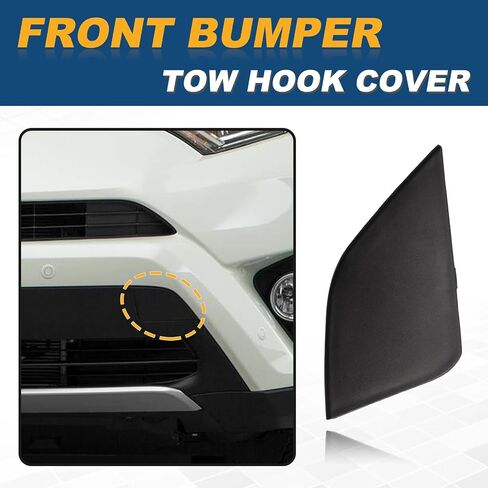 Front Bumper Tow Hook Cover Towing Eye Cap Fit for Toyota RAV4 2016 2017 2018 532860R080 532850R080 (Right Passenger Side) in Saudi Arabia