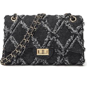 Quilted Leather Crossbody Bags for Women Trendy Ladies Shoulder Purse Satchel HandBag with Chain Strap in Kuwait