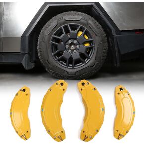 Caliper Covers Compatible with 2023 2024 2025 Tesla Cybertruck, Aluminum Alloy Brake Guards Decoration Kit, Front and Rear Brake Set of 4 – High-Temp Resistant, Easy Installation (Yellow) in Kuwait
