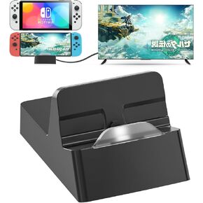 محطة إرساء تلفزيون YIGORN لجهاز نينتندو سويتش، محطة إرساء تلفزيون محمولة بديلة لنينتندو سويتش مع HDMI ومنفذ شحن (3 في 1 قاعدة سوداء) in Kuwait