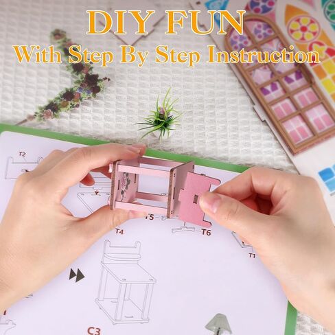 Book Nook Kits for Adults, Miniature House Dollhouse Kit for Teens, DIY Crafts for Adults, Bookshelf Decor Garden House with LED Light, Gifts for Family and Friends in Saudi Arabia