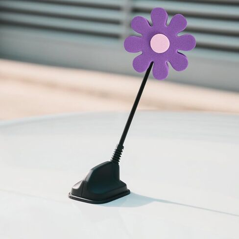 4pcs daisy houdenna toppers ، مضحك سيارة هوائي زخرفة عالمي السقف Daisy Foam Ball ، قبعة هوائي Daisy للمركبات ، وملحقات الديكور للنساء الرجال (4 ألوان) in Kuwait