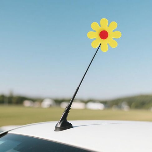 4pcs daisy houdenna toppers ، مضحك سيارة هوائي زخرفة عالمي السقف Daisy Foam Ball ، قبعة هوائي Daisy للمركبات ، وملحقات الديكور للنساء الرجال (4 ألوان) in Kuwait