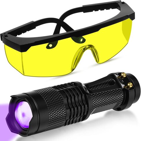 Air Conditioner Leak Detector Tool AC Leak Automotive Kit UV Light Oil Dye Detection with Protective Glasses for Dog/Cat Urine, Dry Stains, Bed Bug, Resin Curing(Pocket) in Saudi Arabia