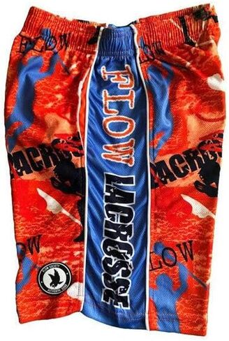 Flow Society Lacrosse Flow Attack Boys Shorts - Kids Athletic - Basketball - Baseball - Hockey - Football - Lacrosse - Orange in Saudi Arabia
