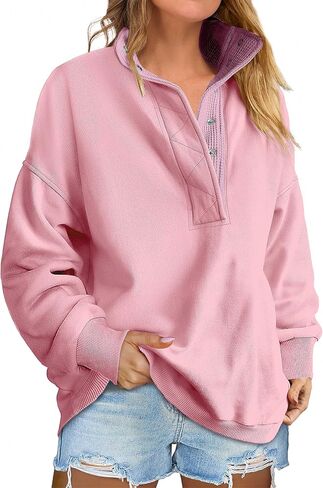 ANRABESS Womens Oversized Sweatshirt Long Sleeve Henley Pullover Tops 2025 Fall Casual Button Up Loose Fit Teen Girls Outfits in Saudi Arabia