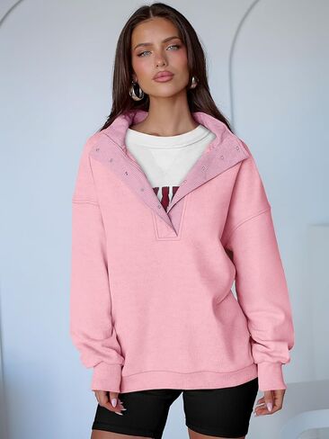 ANRABESS Womens Oversized Sweatshirt Long Sleeve Henley Pullover Tops 2025 Fall Casual Button Up Loose Fit Teen Girls Outfits in Saudi Arabia
