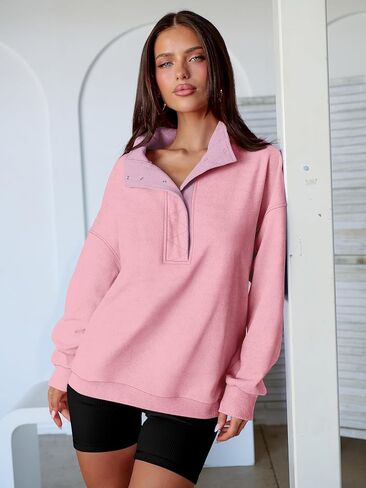 ANRABESS Womens Oversized Sweatshirt Long Sleeve Henley Pullover Tops 2025 Fall Casual Button Up Loose Fit Teen Girls Outfits in Saudi Arabia