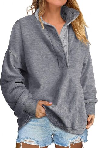 ANRABESS Womens Oversized Sweatshirt Long Sleeve Henley Pullover Tops 2025 Fall Casual Button Up Loose Fit Teen Girls Outfits in Saudi Arabia