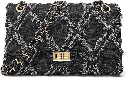 Quilted Leather Crossbody Bags for Women Trendy Ladies Shoulder Purse Satchel HandBag with Chain Strap in Kuwait
