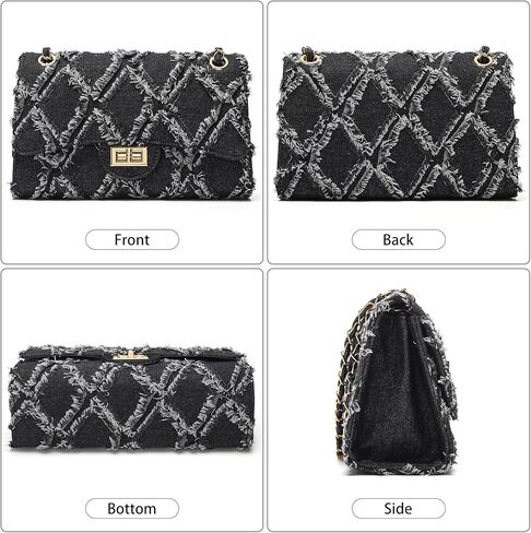 Quilted Leather Crossbody Bags for Women Trendy Ladies Shoulder Purse Satchel HandBag with Chain Strap in Kuwait