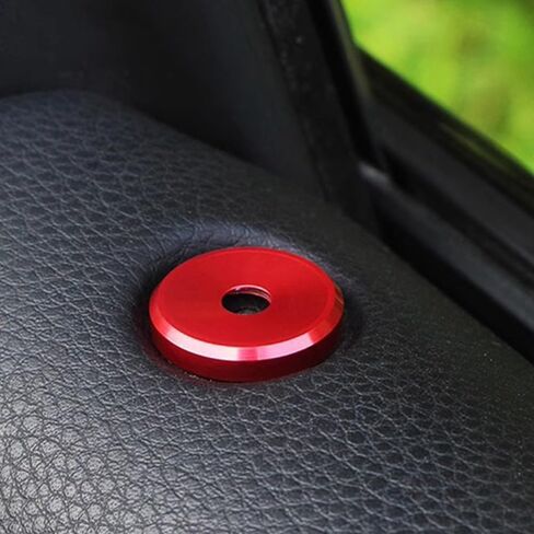 4pcs Aluminum Decorative Door Lock Indicator Light Cap Covers Compatible with Porsche Cayenne Panamera Macan (Red) in Saudi Arabia
