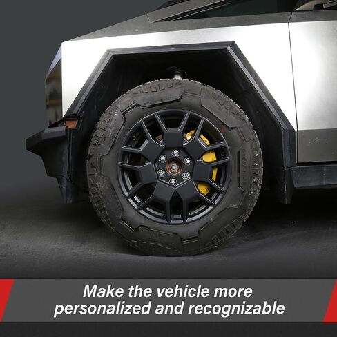 أغطية الفرجار متوافقة مع 2023 2024 2025 Tesla Cybertruck ، مجموعة زخرفة حرس الفرامل من سبائك الألومنيوم ، مجموعة الفرامل الأمامية والخلفية من 4-مقاومة عالية ، سهلة ، سهلة (أصفر) in Saudi Arabia