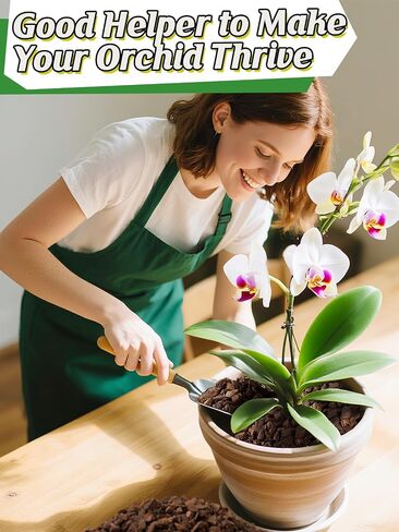 4qt New Zealand Orchid Bark, 1/2-3/4in Sun-Dried Medium Organic Pine Wood Chip Potting Barks, Orchids Mix Plant Compost Mulch for Promoting Root Development in Kuwait