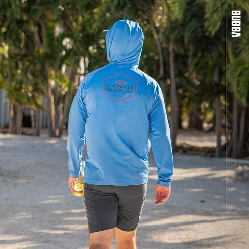BUBBA Ultimate Performance Lifestyle Pullover with Hood - UPF 50+ UV Sun Protection - Moisture Wicking - Fishing, Hiking in Saudi Arabia