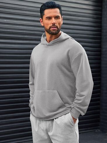 Runcati Mens Pulover Hoodies Long Longe Sleeve Dishal Lightweight Fashion Shirt مع جيوب Kanga in Kuwait