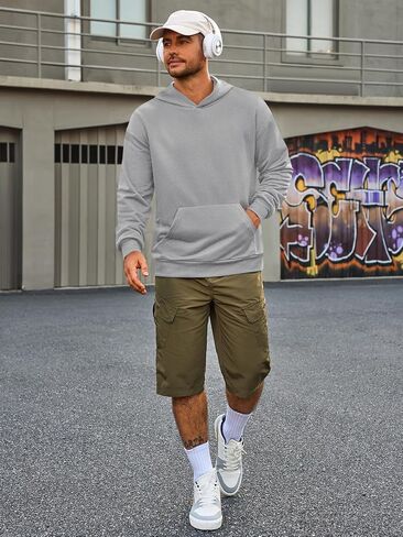 Runcati Mens Pulover Hoodies Long Longe Sleeve Dishal Lightweight Fashion Shirt مع جيوب Kanga in Kuwait