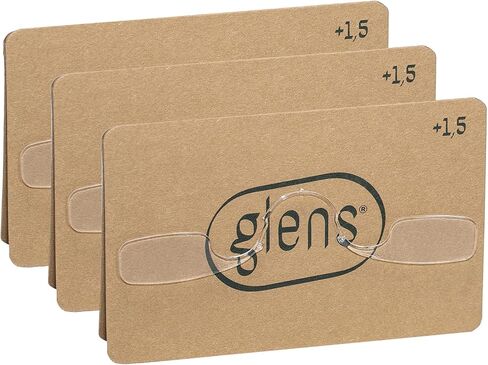 glens Unisex Armless Reading Glasses - 3 Readers in +2.5 ECO Pack- Emergency Lightweight Pocket Ultra Thin Readers - Reading Glasses Men & Women - 4 Colors 4 Diopters Available in Saudi Arabia