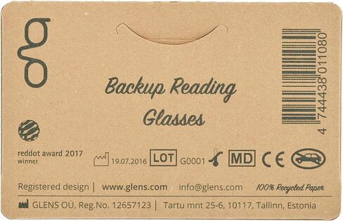 glens Unisex Armless Reading Glasses - 3 Readers in +2.5 ECO Pack- Emergency Lightweight Pocket Ultra Thin Readers - Reading Glasses Men & Women - 4 Colors 4 Diopters Available in Saudi Arabia
