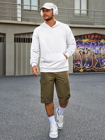 Runcati Mens Pulover Hoodies Long Longe Sleeve Dishal Lightweight Fashion Shirt مع جيوب Kanga in Kuwait