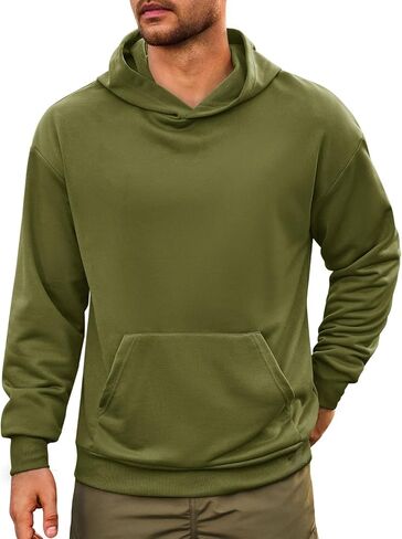 Runcati Mens Pullover Hoodies Long Sleeve Casual Lightweight Fashion Hooded Sweatshirt with Kanga Pockets in Saudi Arabia