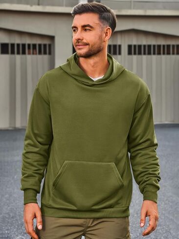 Runcati Mens Pullover Hoodies Long Sleeve Casual Lightweight Fashion Hooded Sweatshirt with Kanga Pockets in Saudi Arabia