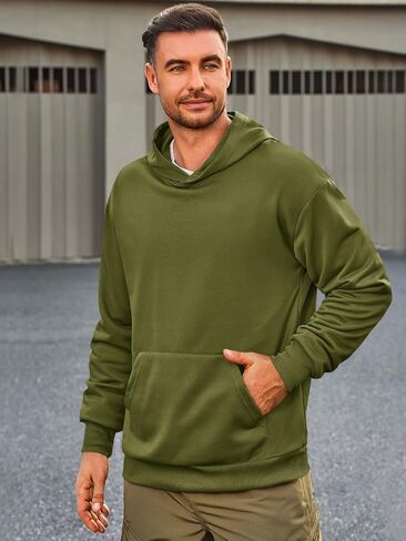 Runcati Mens Pullover Hoodies Long Sleeve Casual Lightweight Fashion Hooded Sweatshirt with Kanga Pockets in Saudi Arabia
