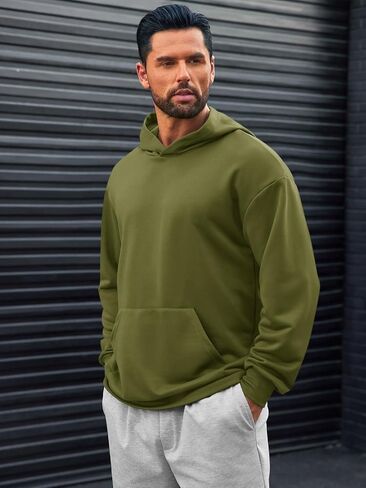 Runcati Mens Pullover Hoodies Long Sleeve Casual Lightweight Fashion Hooded Sweatshirt with Kanga Pockets in Saudi Arabia
