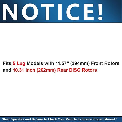 Detroit Axle - Brake Kit for Dodge Avenger Caliber Jeep Patriot Compass Chrysler 200 Sebring Replacement Disc Brake Rotors Ceramic Brakes Pads 5 Lugs: 11.57" inch Front and 10.31" inch Rear Rotors in Kuwait