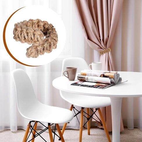 4 Pack Braided Curtain Tiebacks Boho Elegant Rustic Curtain Holdbacks Tie Backs Holders Set Simple Light Weight Drapes Decorative Accessories Handmade for Home Office Bedroom Window in Saudi Arabia