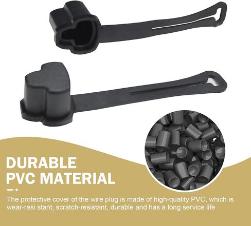 2 PCS 3 Prong Plug Protector, Engine Block Heater 120 V Plug End Wiring Harness Cover, Outdoor Flame Retardant Waterproof Silicone Protector with Extension Cord, for Most Cars (Black) in Saudi Arabia