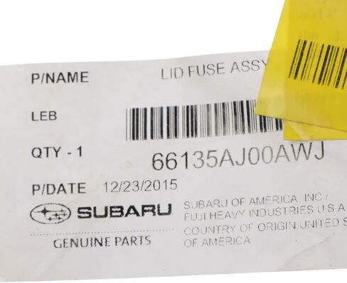 Subaru Ivory Fuse Box LID لعام 2010-2012 Legacy & Outback - 66135AJ00AWJ - OEM أصلي in Saudi Arabia