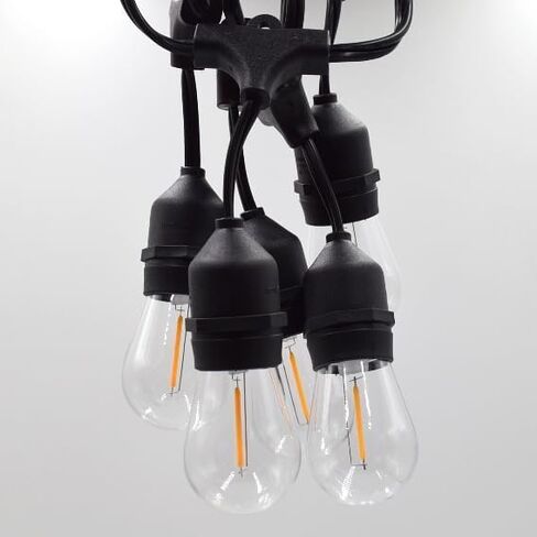 100 Foot Commercial Outdoor String Lights with 50 Suspended Sockets and S14 11 Watt Bulbs (+ 2 Free Spares) - E26 Vintage String Lights for Patio, Yard, Deck, Cafe, Bistro and More in Kuwait