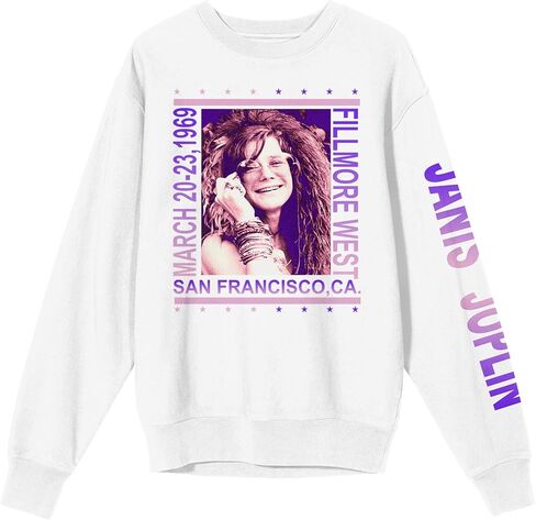 BioWorld Janis Joplin Photo Art Crew Neck Long Long in Saudi Arabia