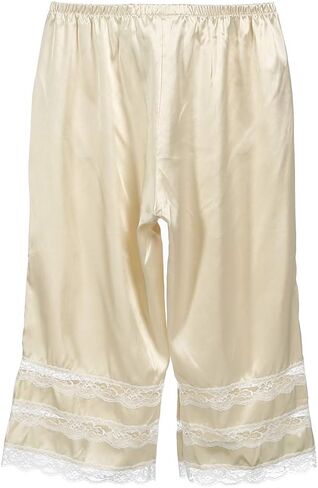 نساء Culotte نصف يزحف الساتان بلومر pettipants تحت الفساتين الدانتيل سروال السراويل مرنة الخصر سراويل زلة زلة in Kuwait