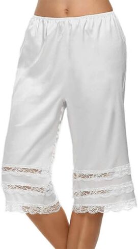 نساء Culotte نصف يزحف الساتان بلومر pettipants تحت الفساتين الدانتيل سروال السراويل مرنة الخصر سراويل زلة زلة in Kuwait