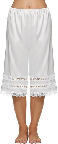 نساء Culotte نصف يزحف الساتان بلومر pettipants تحت الفساتين الدانتيل سروال السراويل مرنة الخصر سراويل زلة زلة in Kuwait