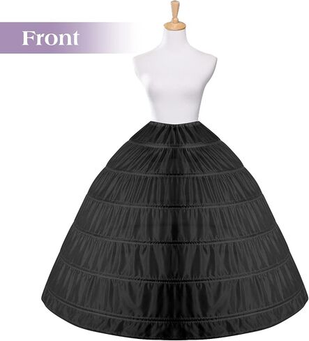 Petticoat Skirt for Women Under Dress 6 Hoop Skirt Floor Length Wedding Dress crinoline underskirt for women Bridal in Kuwait