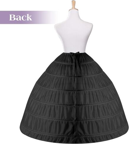 Petticoat Skirt for Women Under Dress 6 Hoop Skirt Floor Length Wedding Dress crinoline underskirt for women Bridal in Kuwait