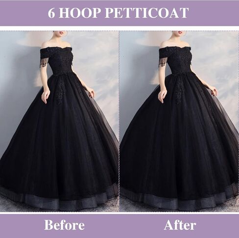 Petticoat Skirt for Women Under Dress 6 Hoop Skirt Floor Length Wedding Dress crinoline underskirt for women Bridal in Kuwait