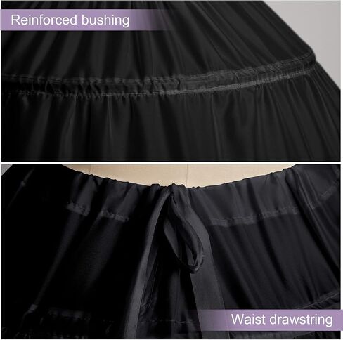 Petticoat Skirt for Women Under Dress 6 Hoop Skirt Floor Length Wedding Dress crinoline underskirt for women Bridal in Kuwait