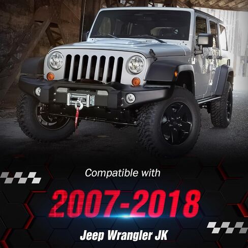 لوحة تصاعد ونش متوافقة مع 2007-2018 Jeep Wrangler JK JKU ، يناسب نمط الترباس 10 "× 4.5" ، شريحة الصلب الثقيلة ، سعة 12000 رطل ، أسود in Saudi Arabia