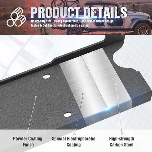 لوحة تصاعد ونش متوافقة مع 2007-2018 Jeep Wrangler JK JKU ، يناسب نمط الترباس 10 "× 4.5" ، شريحة الصلب الثقيلة ، سعة 12000 رطل ، أسود in Saudi Arabia