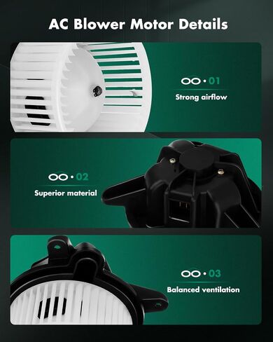 محرك منفاخ سخان SCITOO 700095 لسيارة جيب مع مروحة محركات منفاخ HVAC مناسب لـ 1997-2001 لسيارة جيب لشيروكي/1999-2002 لسيارة جيب رانجلر يستبدل 700095، 4886150AA، PM6002، CH3126112 in Saudi Arabia